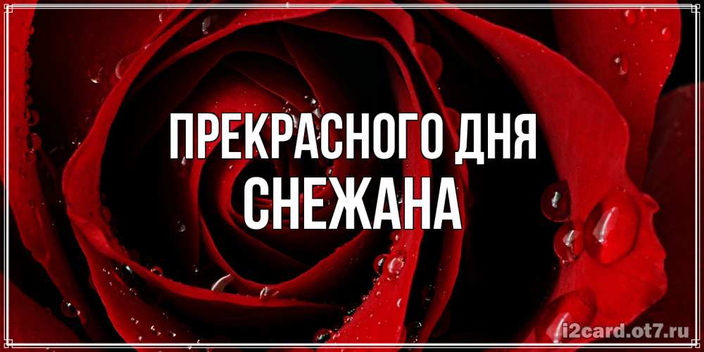 Открытка  с именем. Снежана, Прекрасного дня  