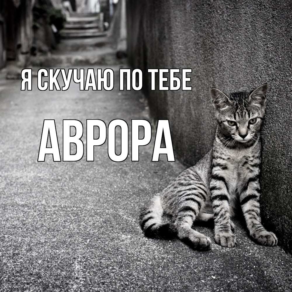 Открытка  с именем. Аврора, Я скучаю по тебе  