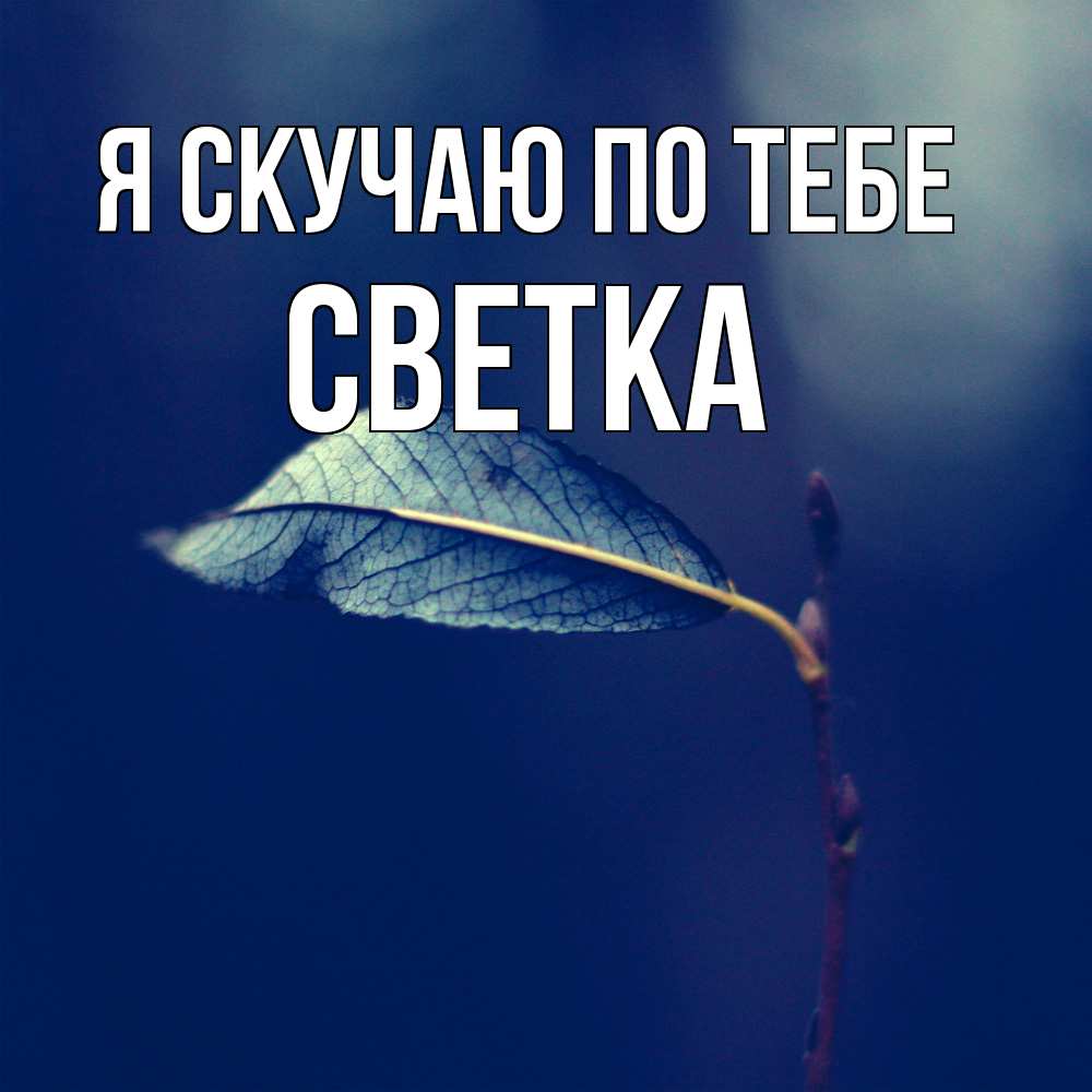 Открытка  с именем. Светка, Я скучаю по тебе  