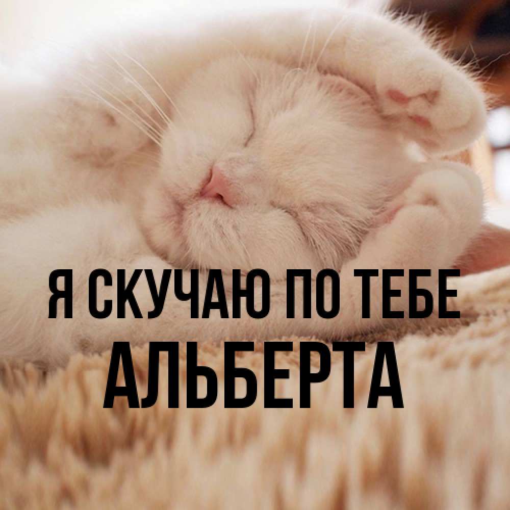 Открытка  с именем. Альберта, Я скучаю по тебе  