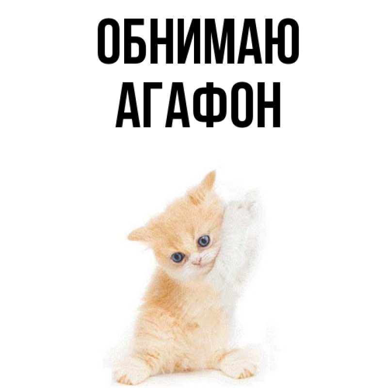 Открытка с именем, Агафон, Обнимаю