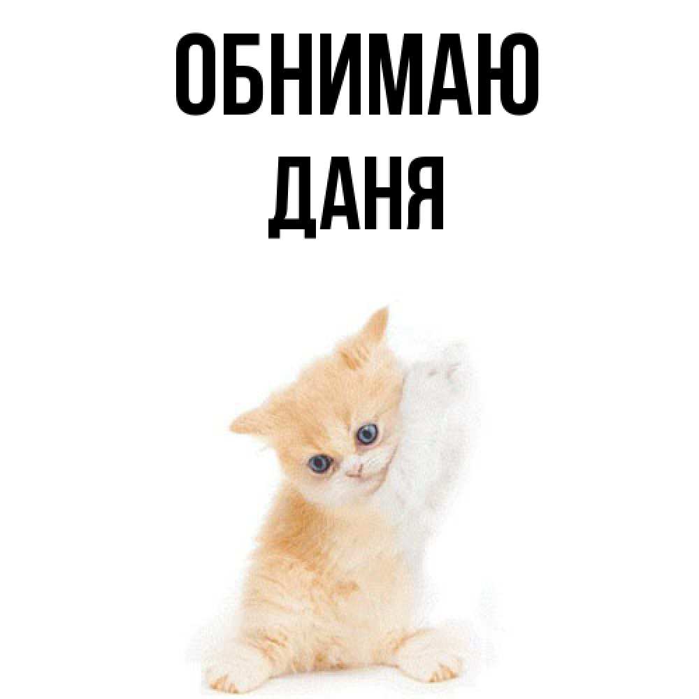 Открытка  с именем. Даня, Обнимаю  