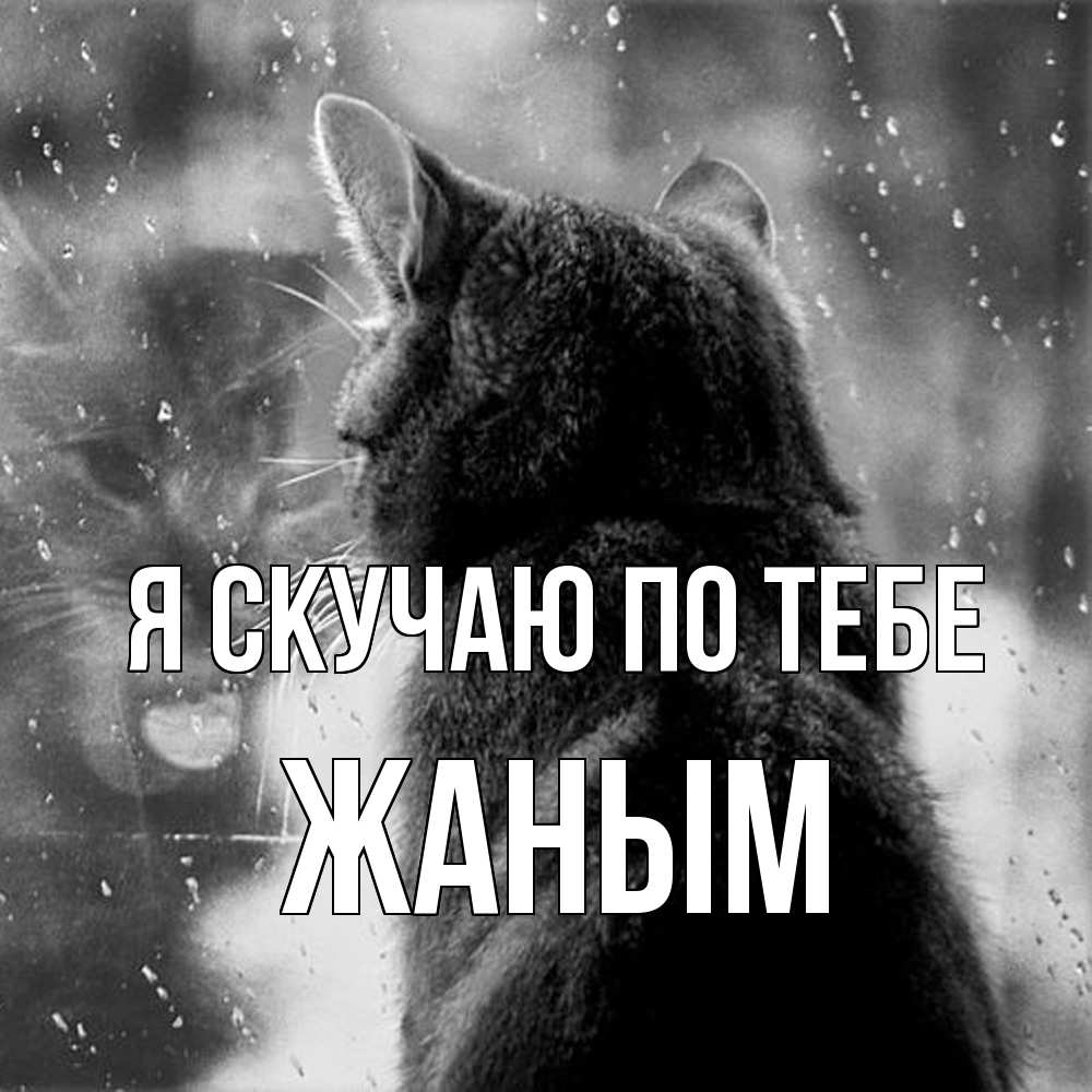 Открытка  с именем. Жаным, Я скучаю по тебе  