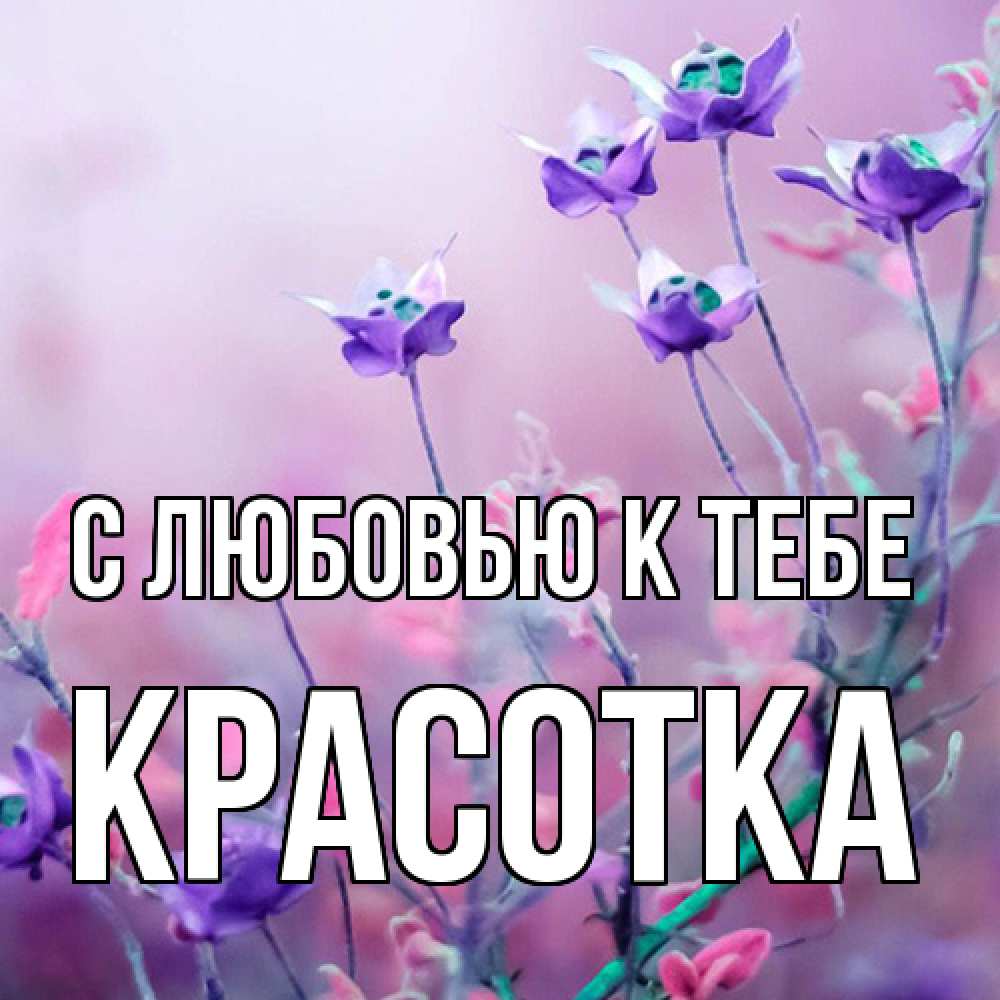 Открытка  с именем. Красотка, С любовью к тебе  