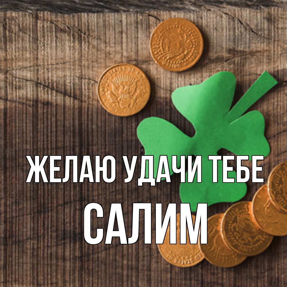 Открытка  с именем. Салим, Желаю удачи тебе  