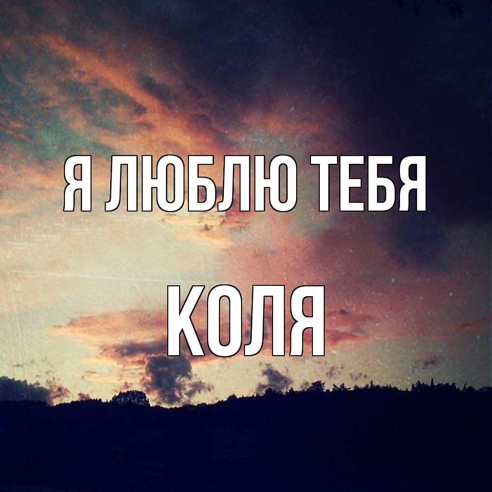 Открытка  с именем. Коля, Я люблю тебя  