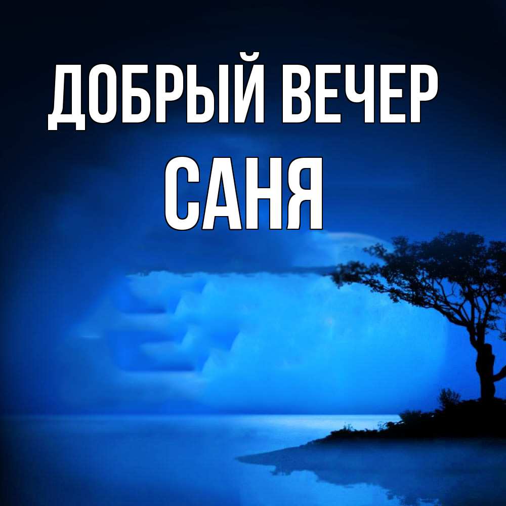 Открытка  с именем. Саня, Добрый вечер  