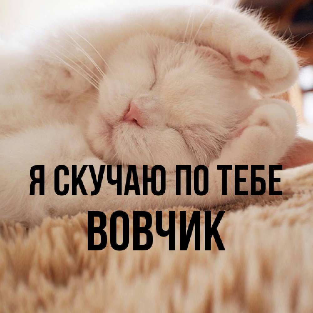 Открытка  с именем. вовчик, Я скучаю по тебе  