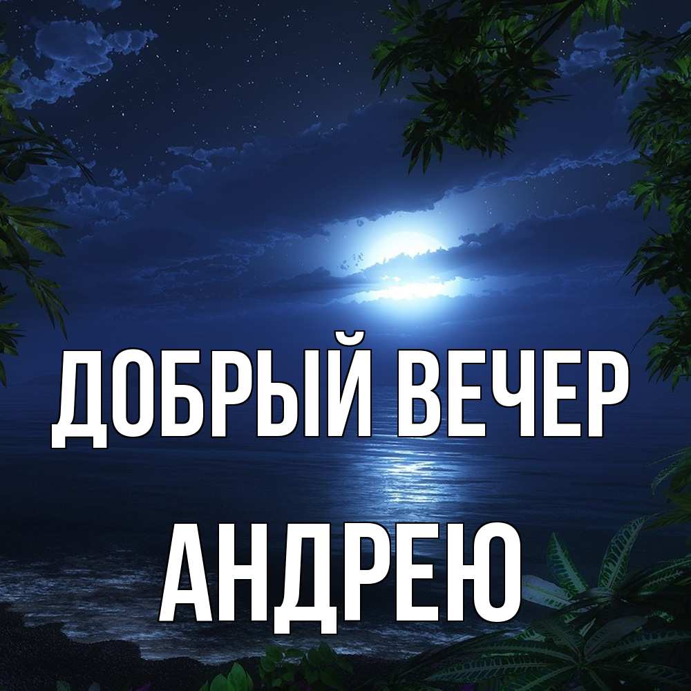 Открытка  с именем. Андрею, Добрый вечер  