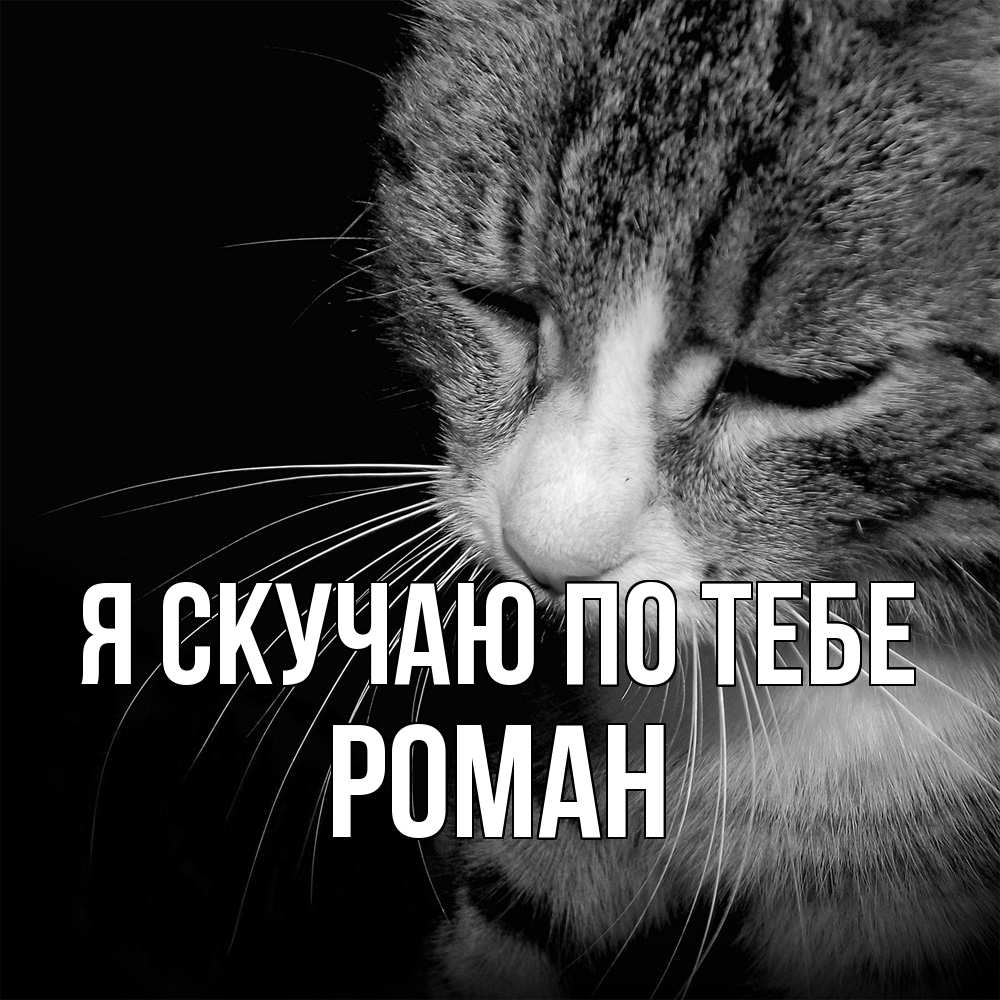 Открытка  с именем. Роман, Я скучаю по тебе  