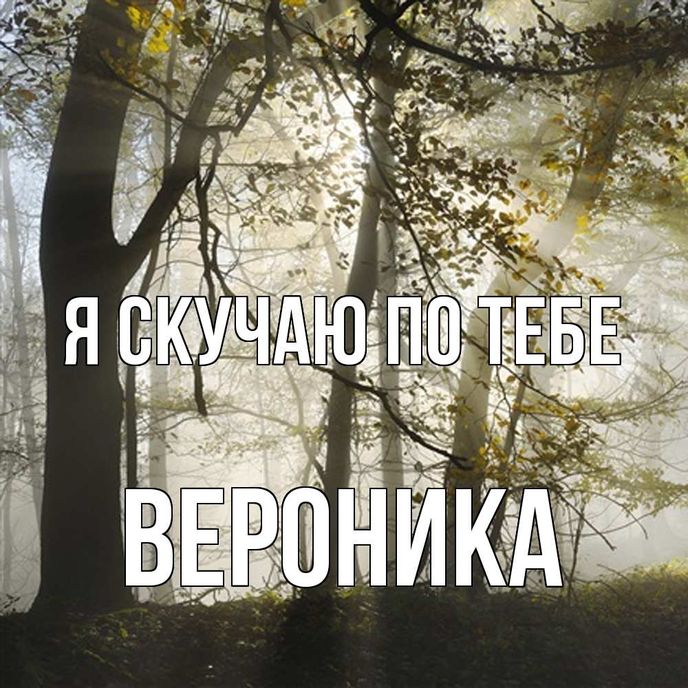 Открытка  с именем. Вероника, Я скучаю по тебе  