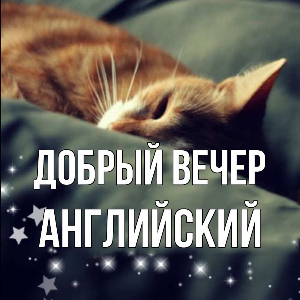 Открытка  с именем. Английский, Добрый вечер  