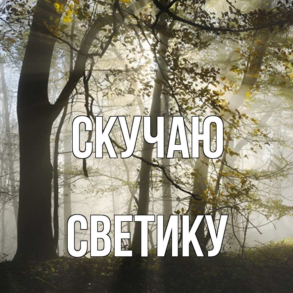 Открытка  с именем. Светику, Скучаю  