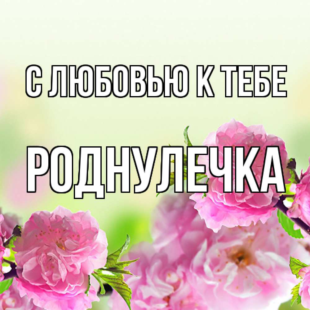 Открытка  с именем. Роднулечка, С любовью к тебе  