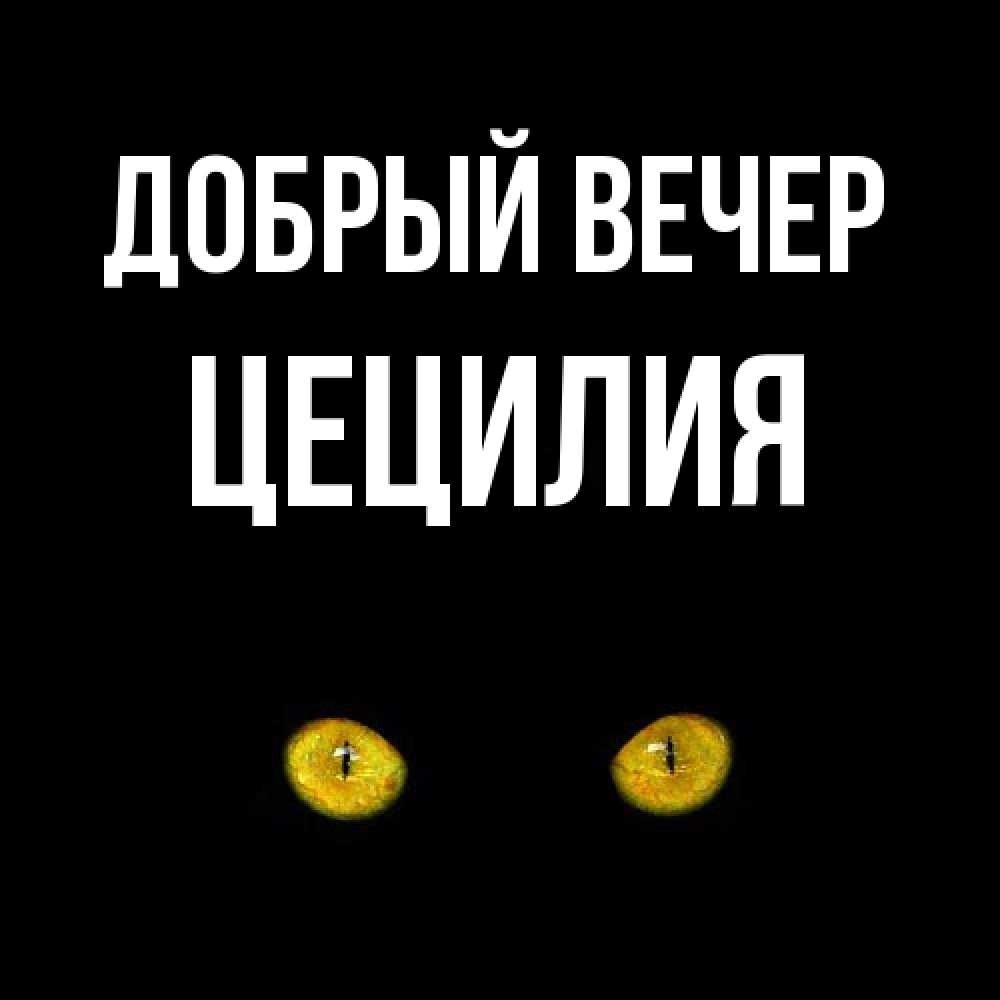 Открытка  с именем. Цецилия, Добрый вечер  