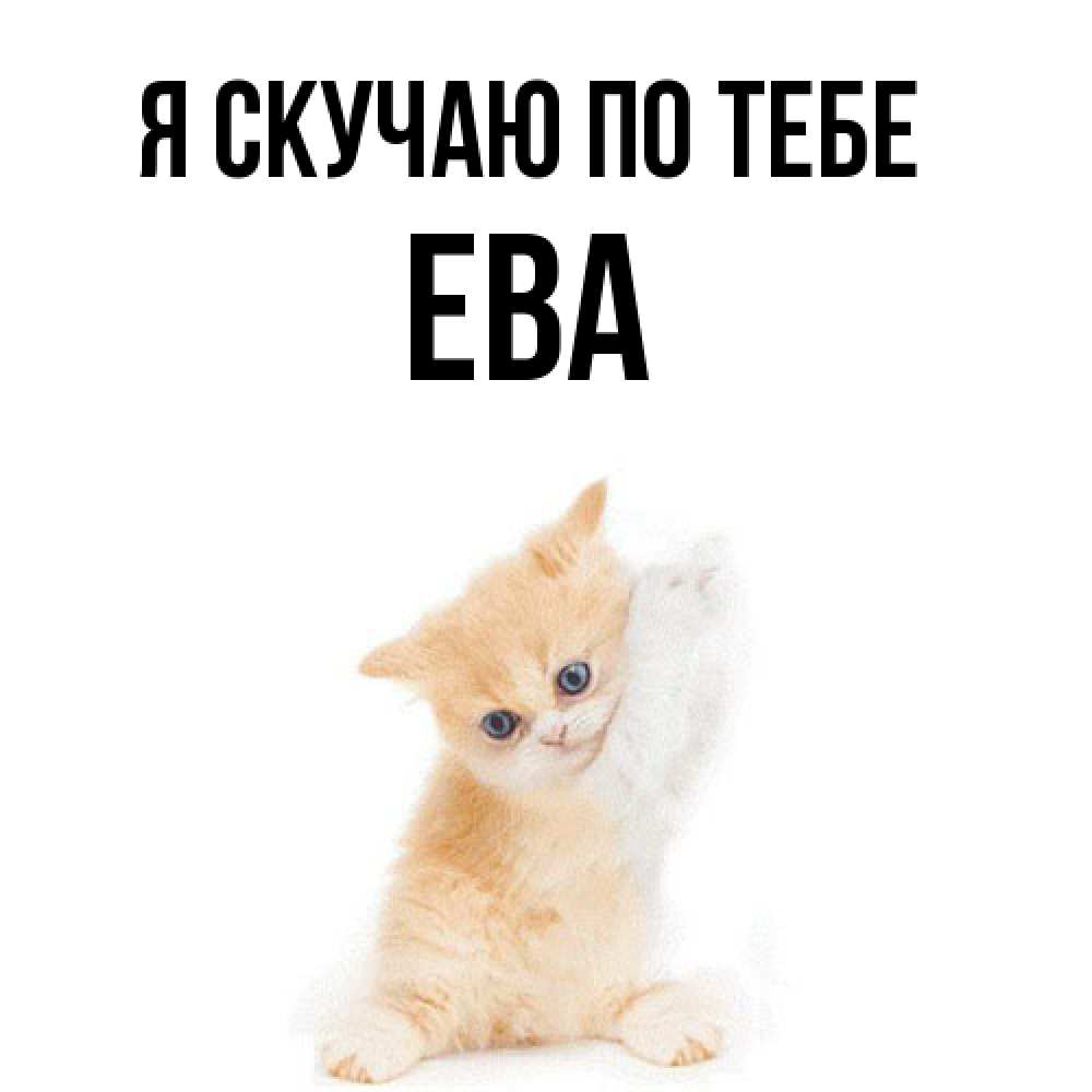 Открытка  с именем. Ева, Я скучаю по тебе  