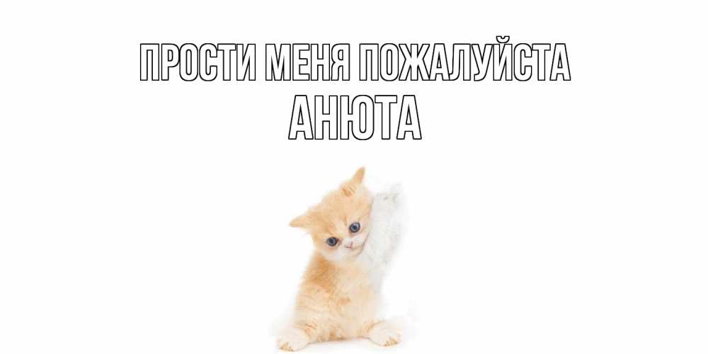 Открытка  с именем. Анюта, Прости меня пожалуйста  