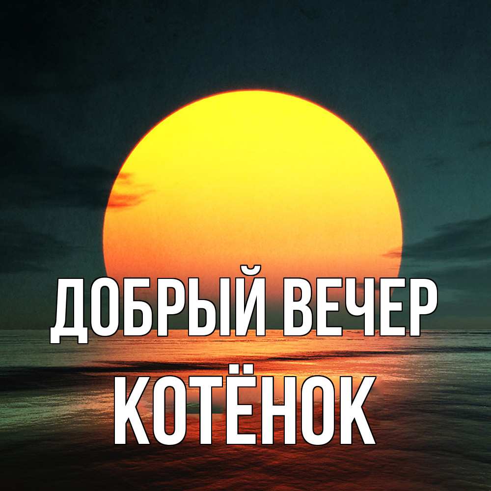 Открытка  с именем. Котёнок, Добрый вечер  