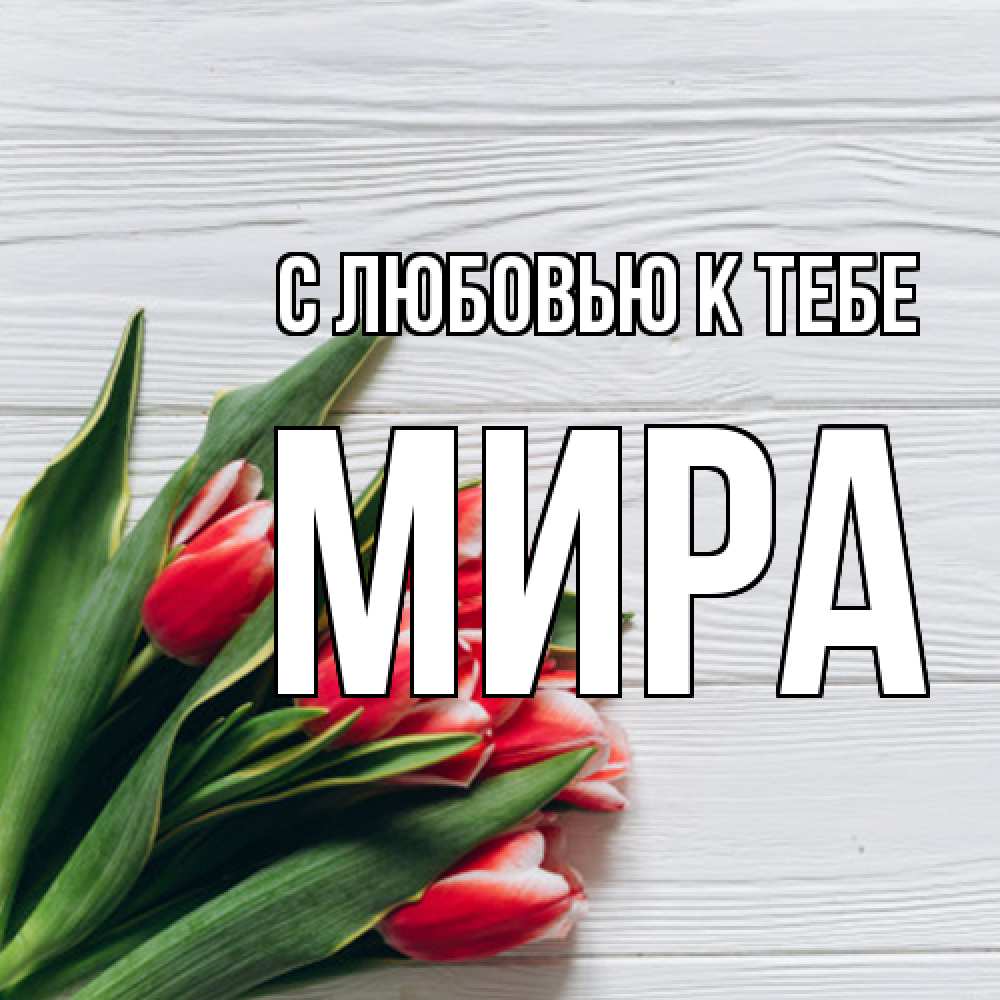 Открытка  с именем. Мира, С любовью к тебе  