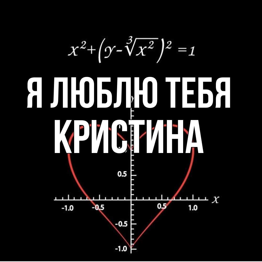 Открытка  с именем. Кристина, Я люблю тебя  
