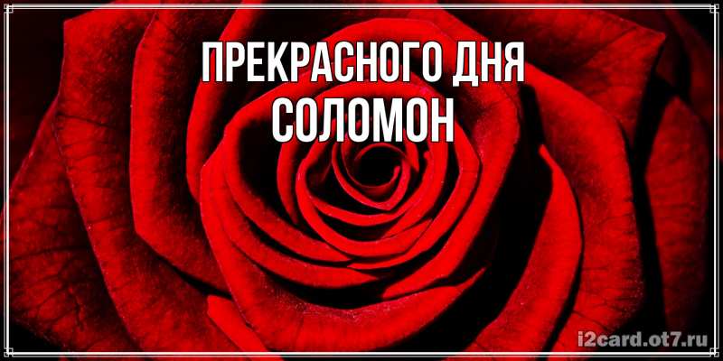 Открытка с именем, Соломон, Прекрасного дня