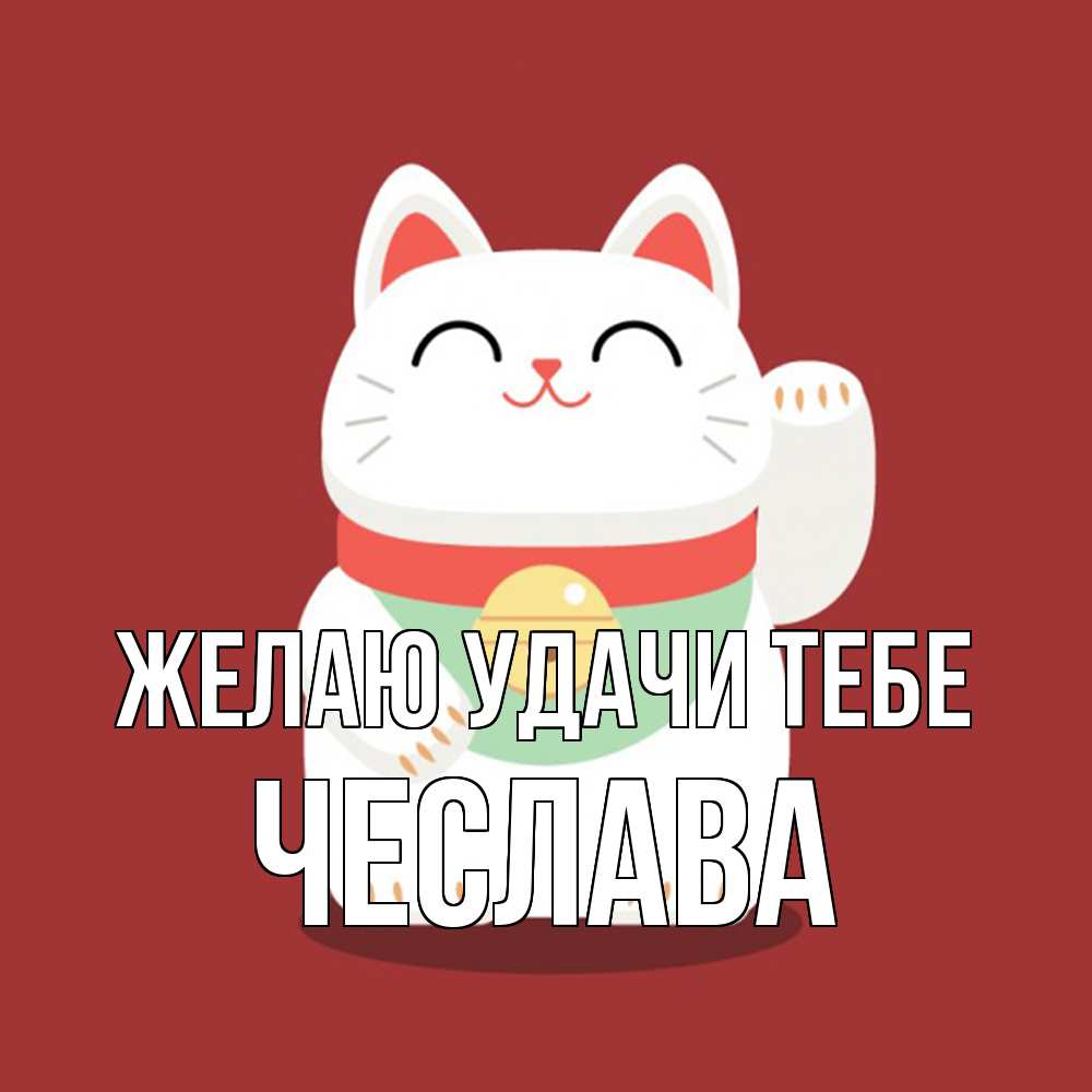 Открытка  с именем. Чеслава, Желаю удачи тебе  