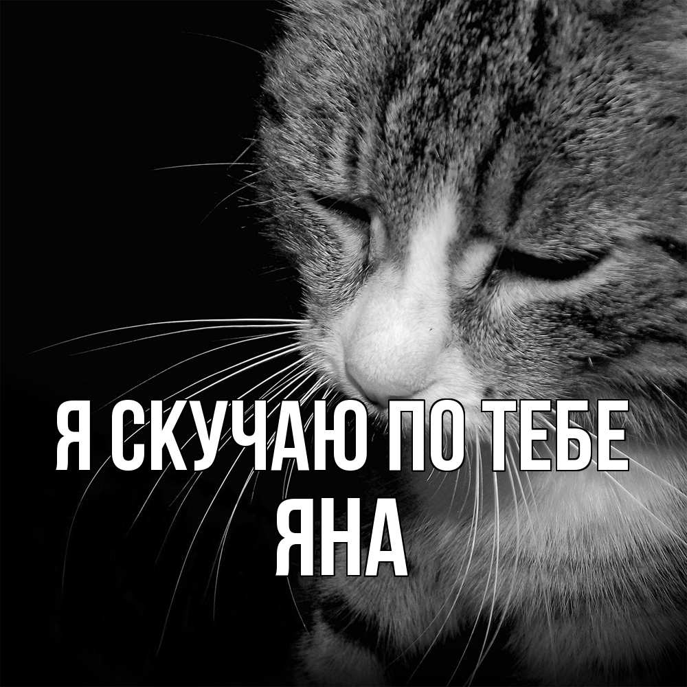 Открытка  с именем. Яна, Я скучаю по тебе  