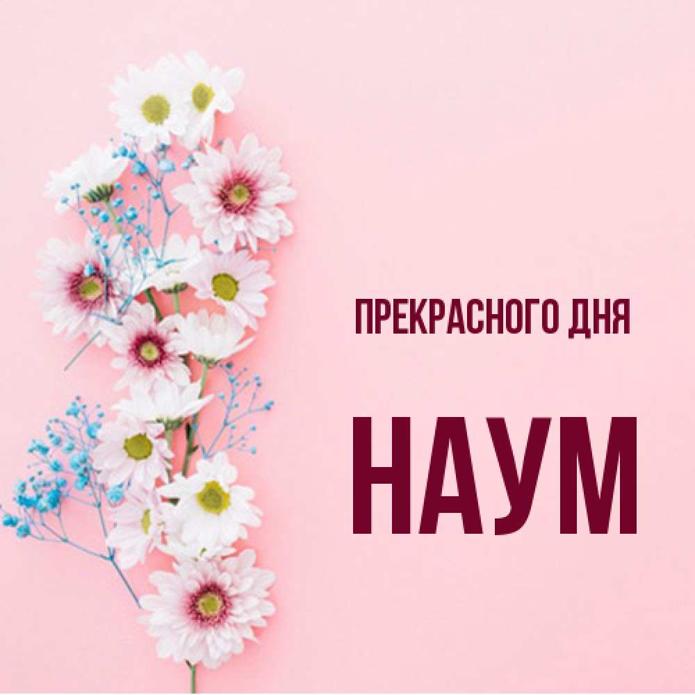 Открытка  с именем. Наум, Прекрасного дня  