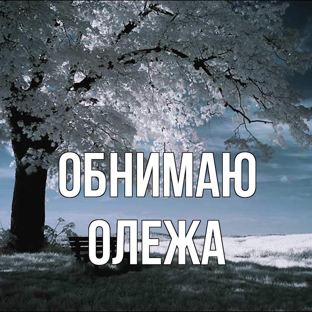 Открытка  с именем. Олежа, Обнимаю  