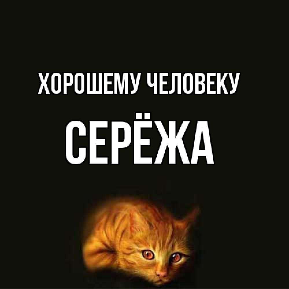 Открытка  с именем. Серёжа, Хорошему человеку  