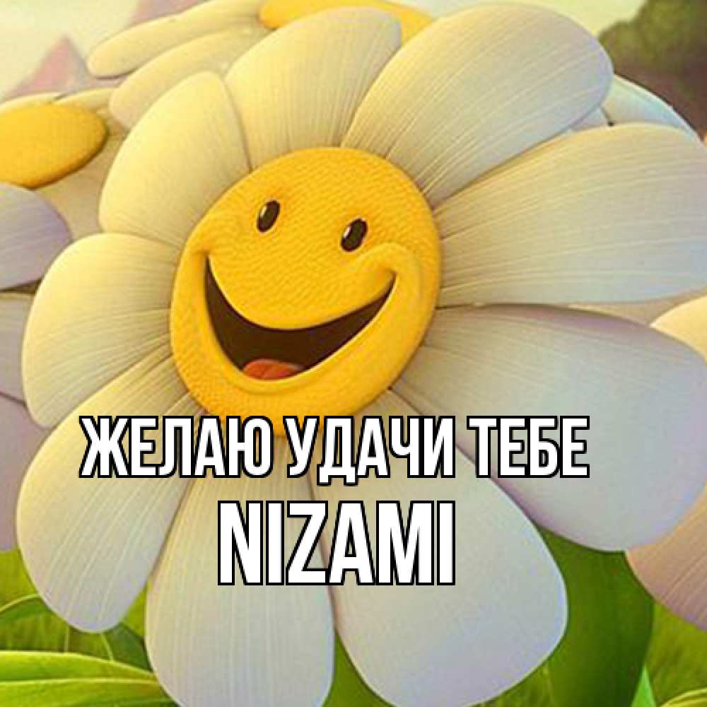 Открытка  с именем. Nizami, Желаю удачи тебе  