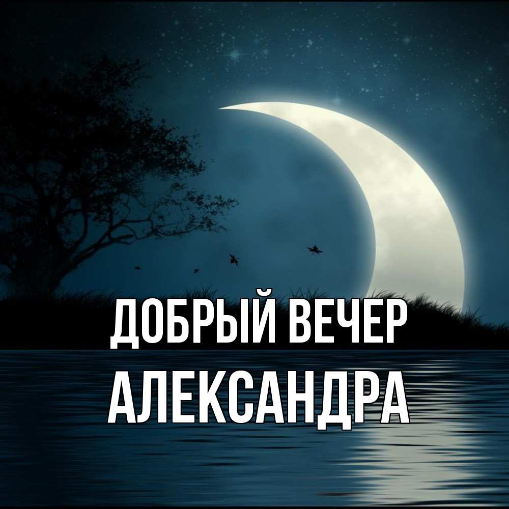 Открытка  с именем. Александра, Добрый вечер  