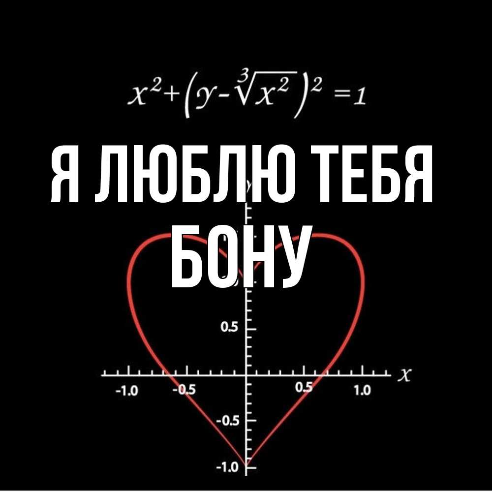 Открытка  с именем. Бону, Я люблю тебя  