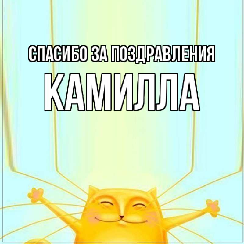 Открытка с именем, КАМИЛЛА, Спасибо за поздравления