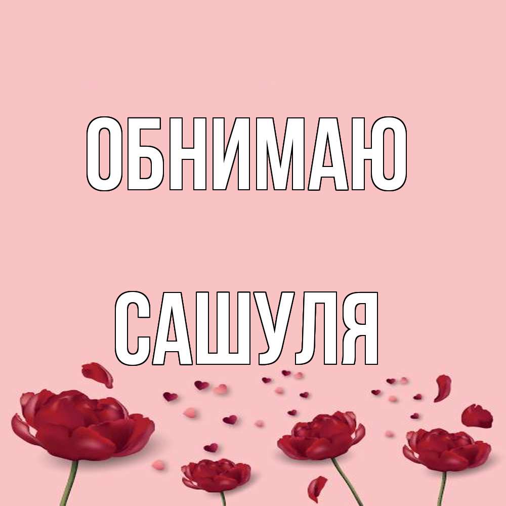 Открытка  с именем. Сашуля, Обнимаю  