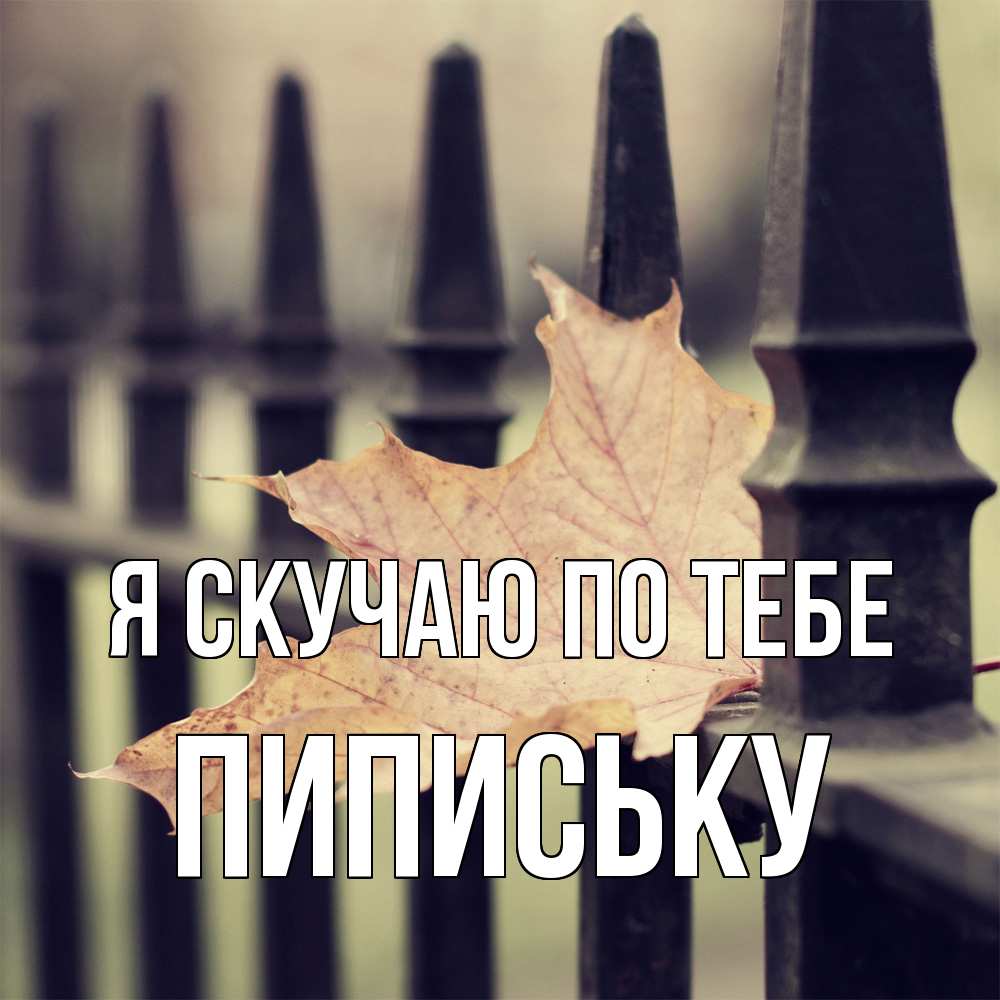 Открытка  с именем. Пипиську, Я скучаю по тебе  