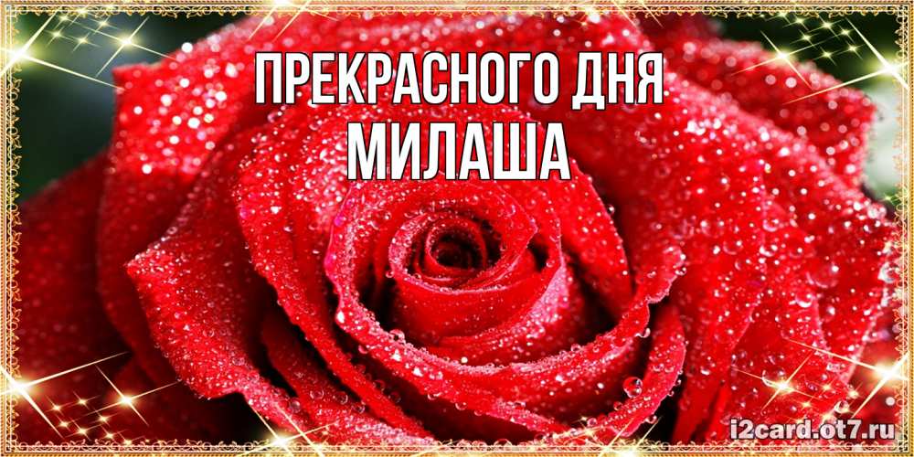 Открытка  с именем. Милаша, Прекрасного дня  