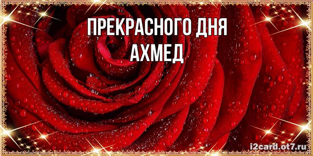 Открытка  с именем. Ахмед, Прекрасного дня  
