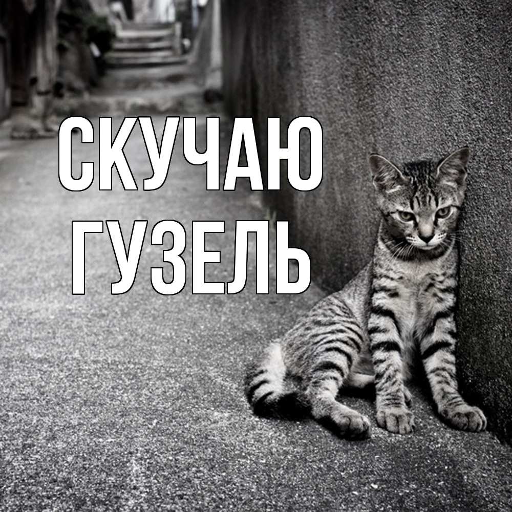 Открытка  с именем. Гузель, Скучаю  