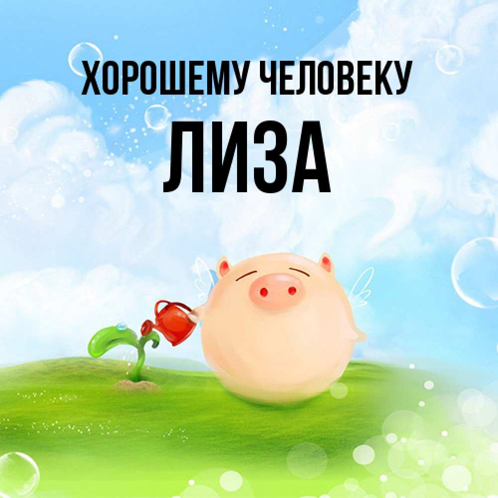 Открытка  с именем. лиза, Хорошему человеку  