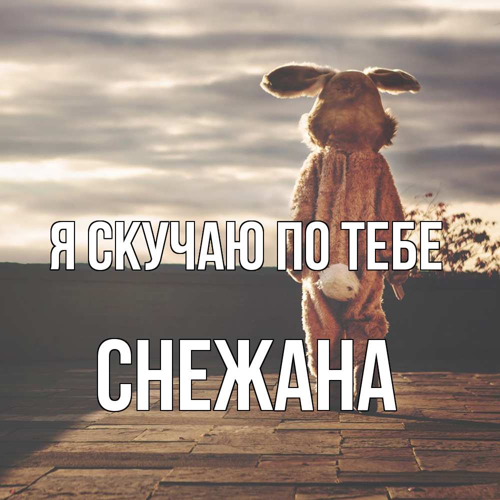 Открытка  с именем. Снежана, Я скучаю по тебе  