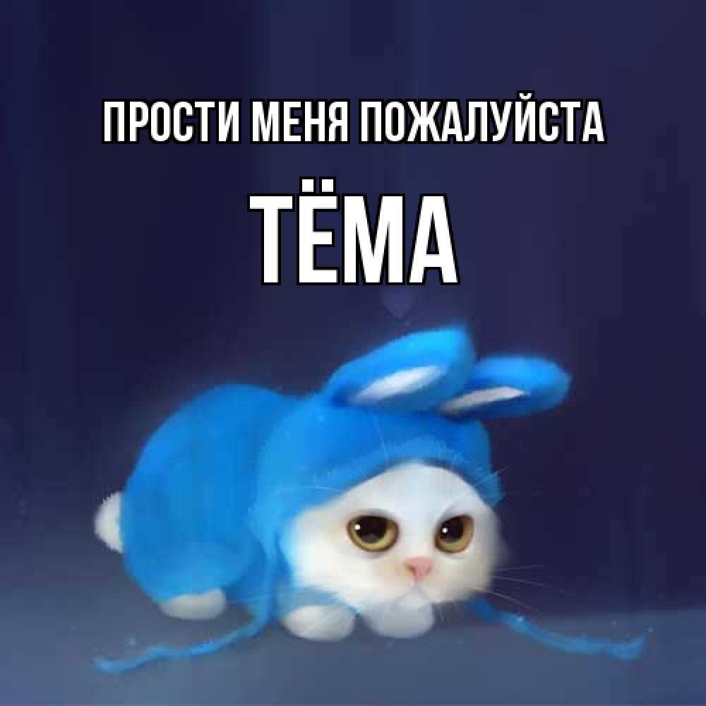 Открытка  с именем. Тёма, Прости меня пожалуйста  