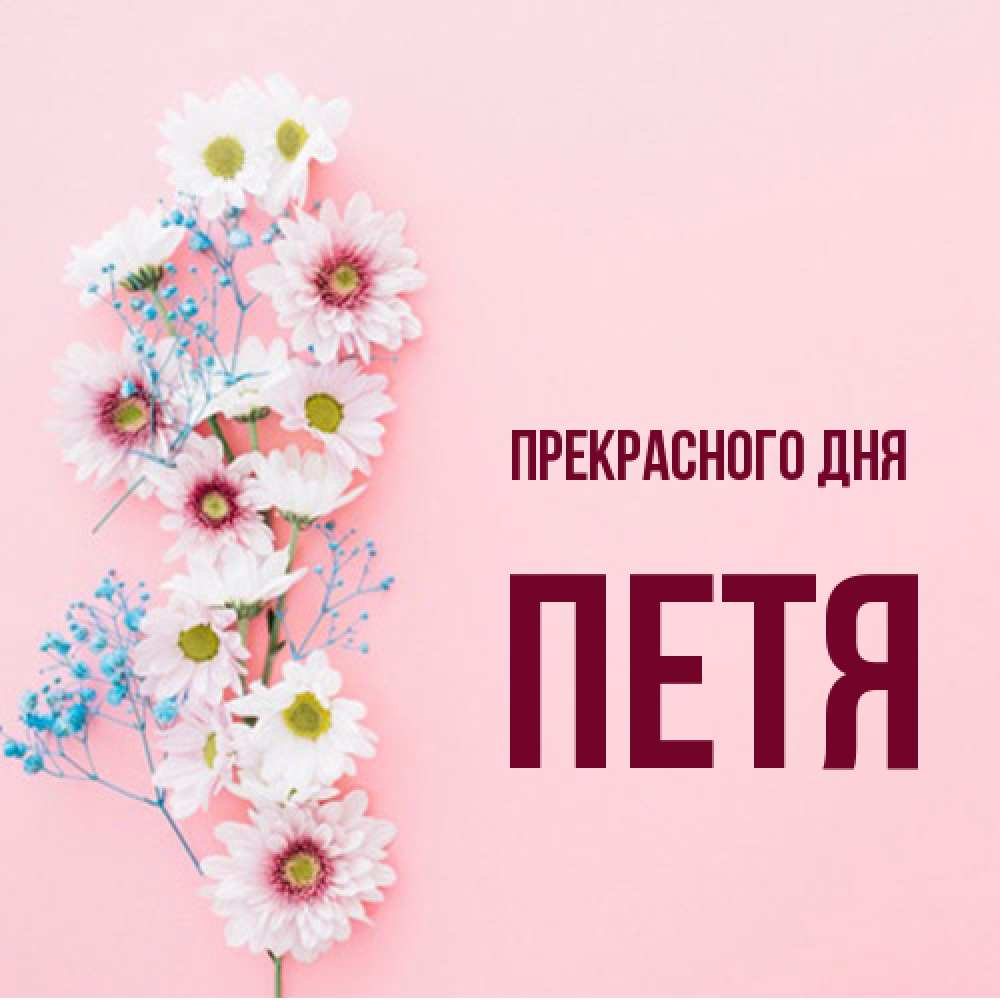 Открытка  с именем. Петя, Прекрасного дня  