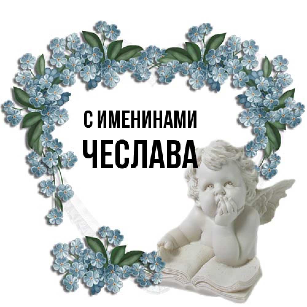 Открытка  с именем. Чеслава, С именинами  