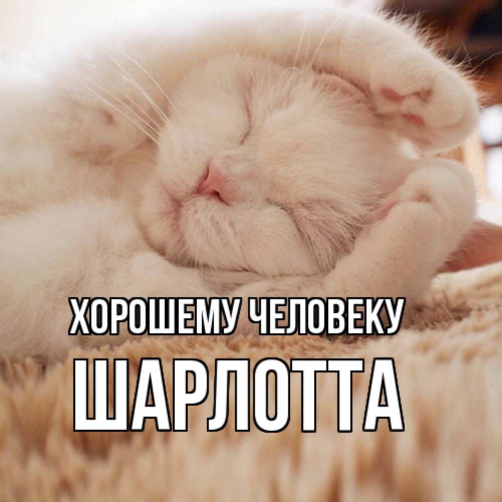 Открытка  с именем. Шарлотта, Хорошему человеку  