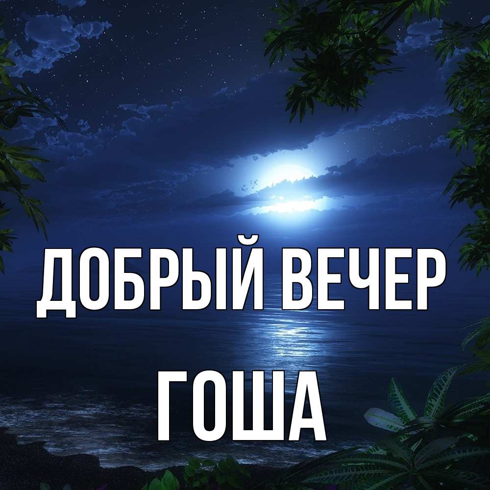 Открытка  с именем. Гоша, Добрый вечер  