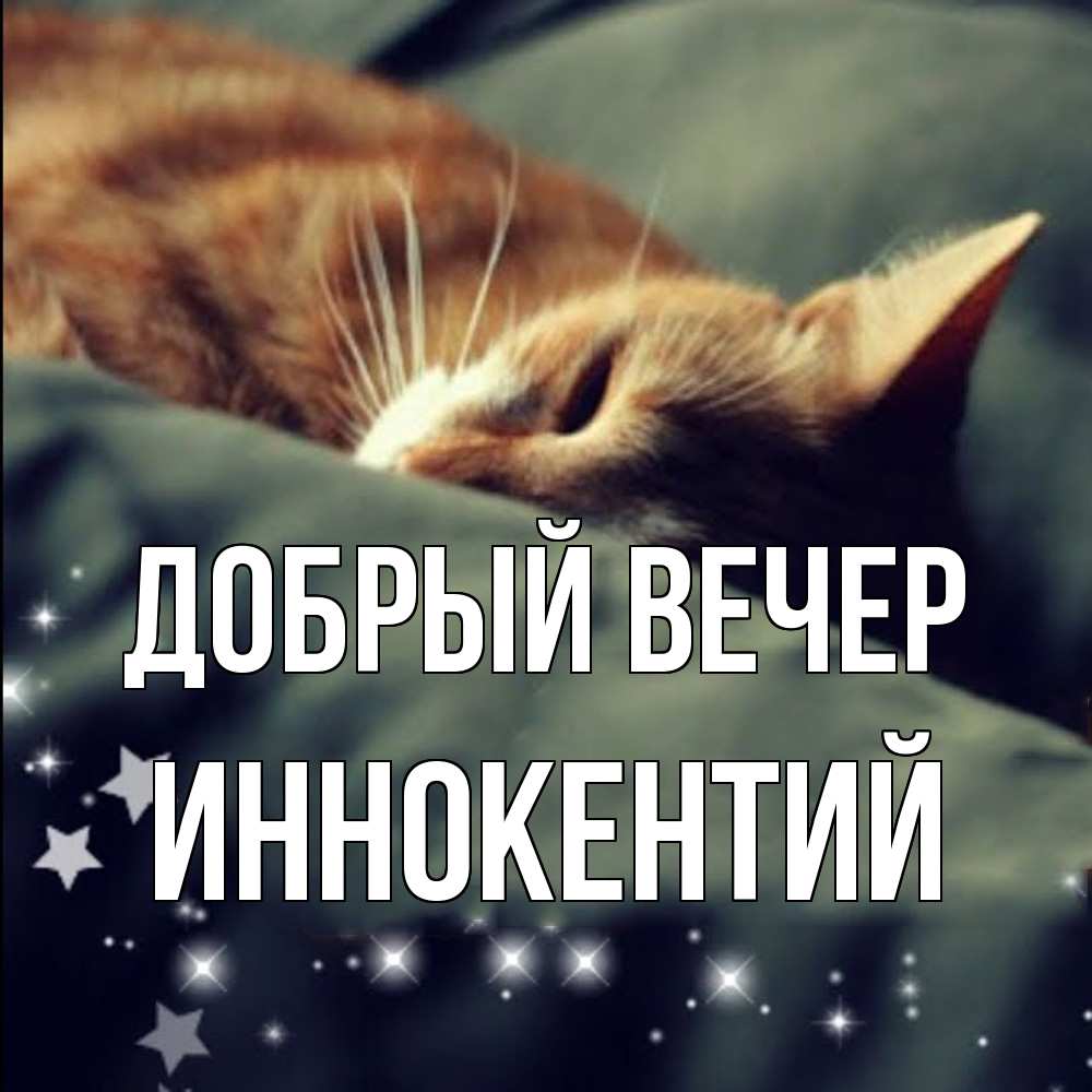 Открытка  с именем. Иннокентий, Добрый вечер  