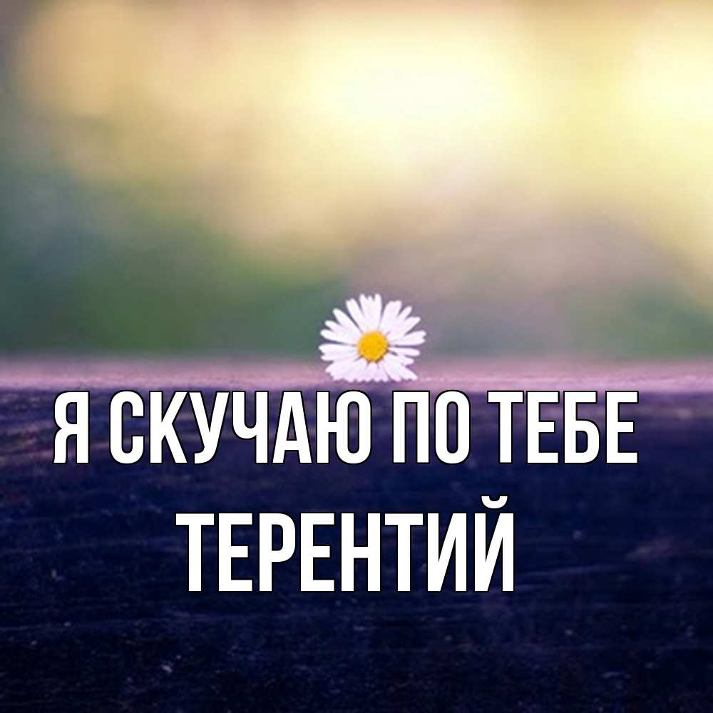 Открытка  с именем. Терентий, Я скучаю по тебе  