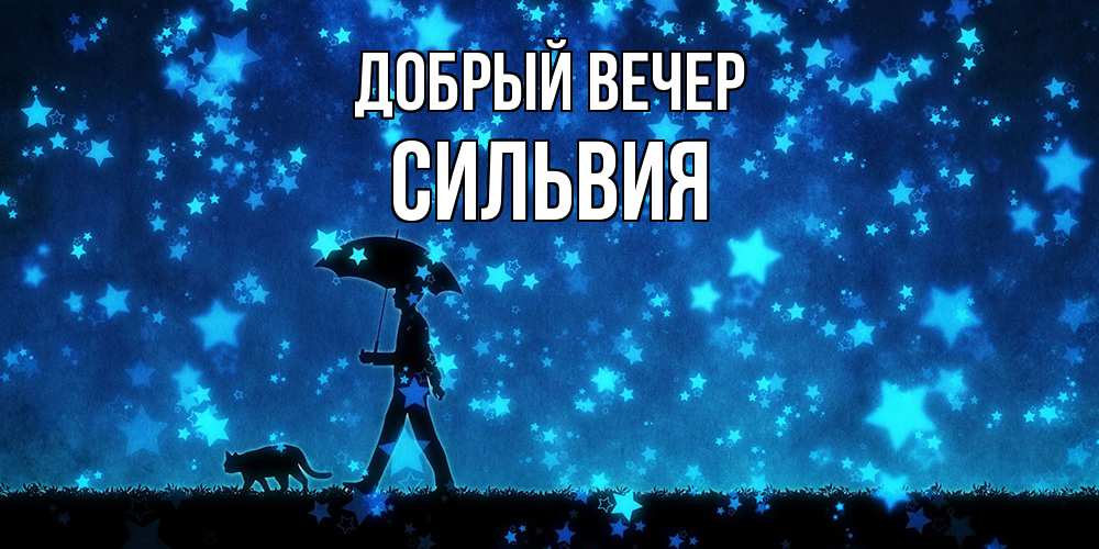 Открытка  с именем. Сильвия, Добрый вечер  