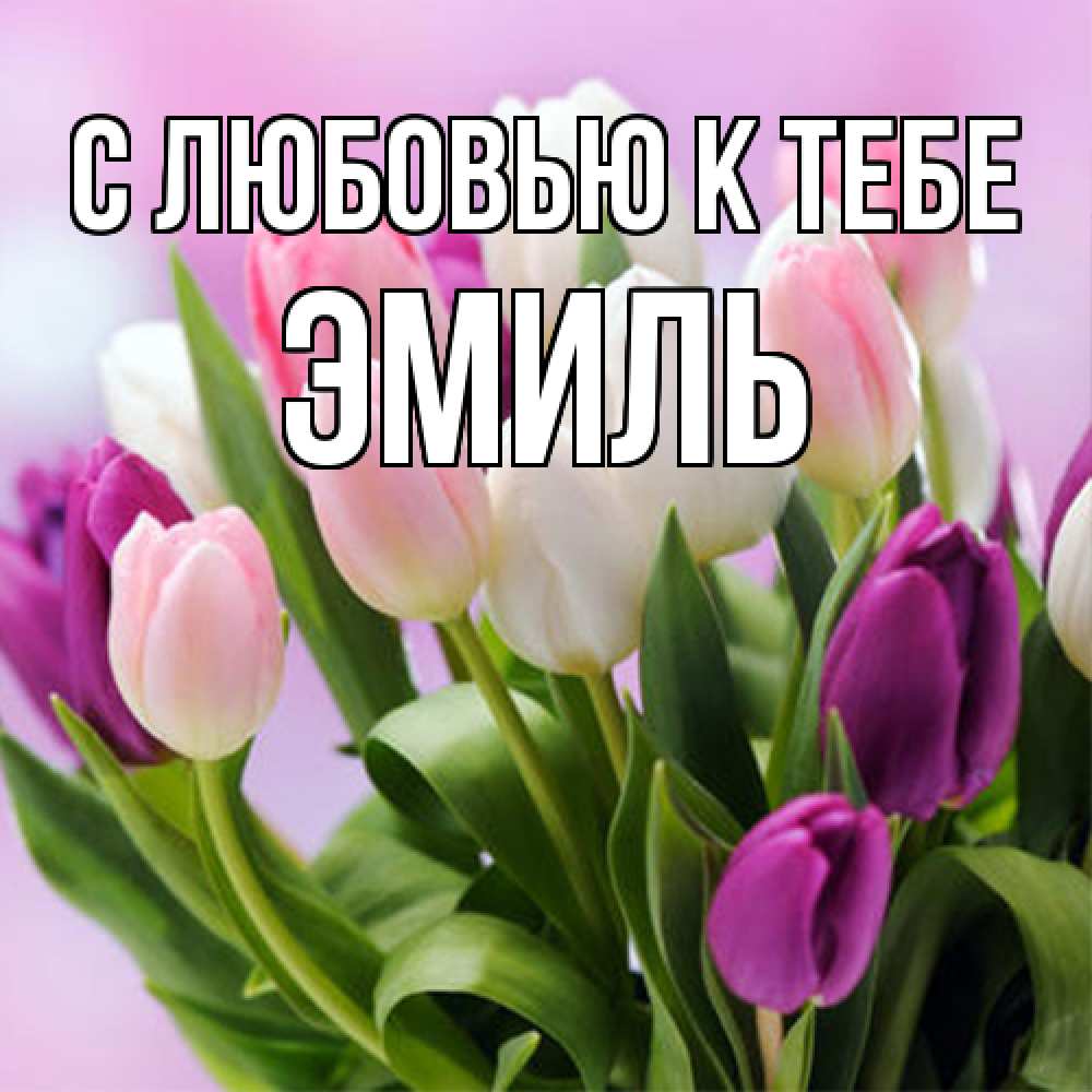 Открытка  с именем. Эмиль, С любовью к тебе  